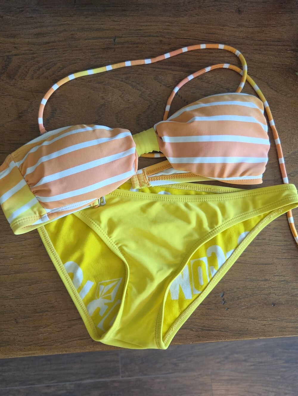 Volcom Bright Yellow Full Coverage Bikini Bottom - Size Small